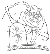 coloriage la bete et la rose sous verre